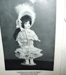 14'' BRU DROP WST DOLL DRESS,BONNET,PANTALETS AUGUSTINE PATTERN